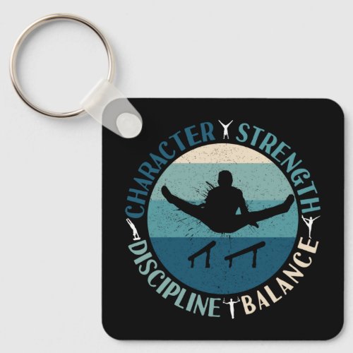 Boys Gymnastics Character Strength Discipline Keychain