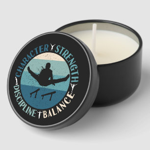 Boys Gymnastics Character Strength Discipline Mini Candle Favors
