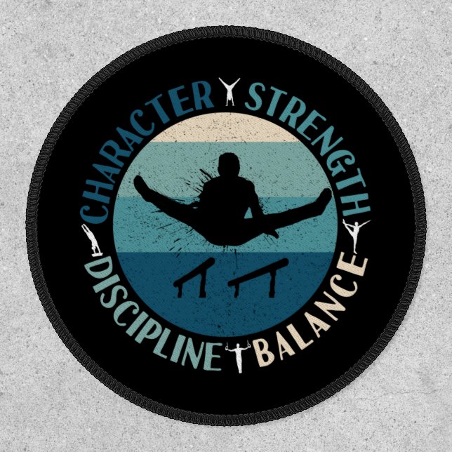 Boys Gymnastics Character Strength Discipline Patch (Front)