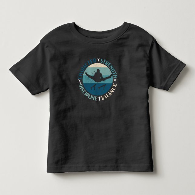 Boys Gymnastics Character Strength Discipline Toddler T-shirt (Front)