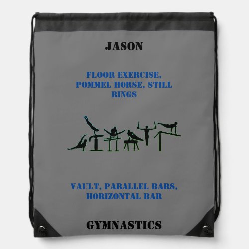 Boys Gymnastics Events Drawstring Bag