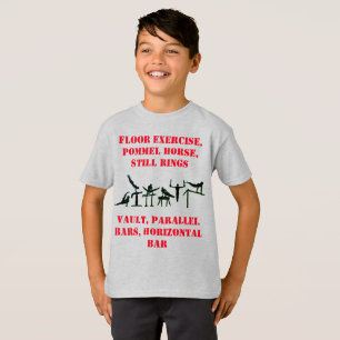 Boys Gymnastics Events T-Shirt w/ His Name on Back