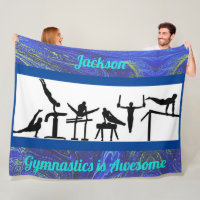 Boys Gymnastics is Awesome Fleece Blanket