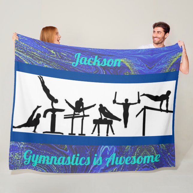 Boys Gymnastics is Awesome Fleece Blanket (In Situ)