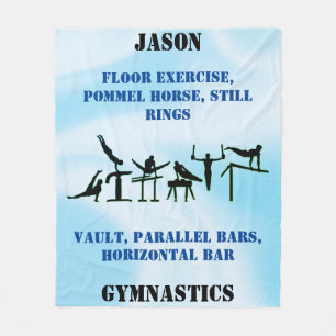 Boys Gymnastics Personalized Fleece Blanket