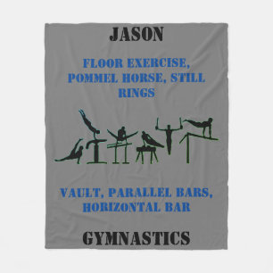 Boys Gymnastics Personalized Fleece Blanket