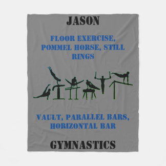 Boys Gymnastics Personalized Fleece Blanket