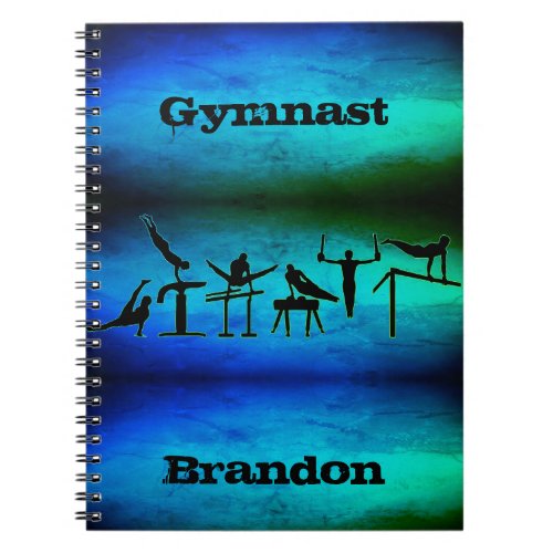 Boys Gymnastics Personalized Spiral Notebook
