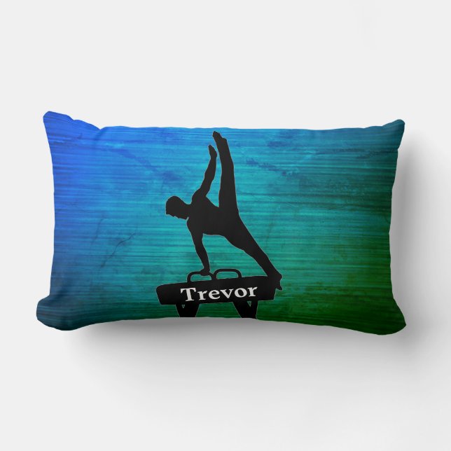 Boys Gymnastics Personalized Throw Pillow (Front)