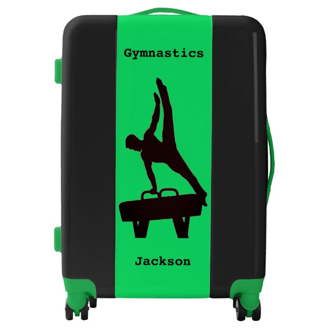 Boys Gymnastics Pommel Horse Custom Name Luggage (Front)