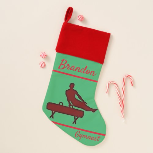 Boys Gymnastics Pommel Horse Personalized Gymnast Christmas Stocking