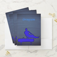Boys Gymnastics Pommel Horse School Pocket Folders