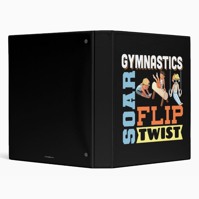 Boys Gymnastics Quote - Soar Flip Twist  3 Ring Binder (Background)