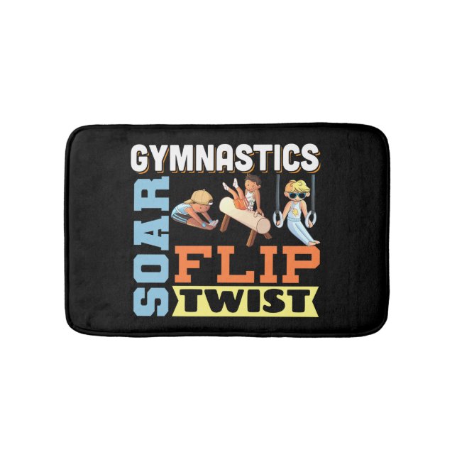 Boys Gymnastics Quote - Soar Flip Twist  Bath Mat (Front)