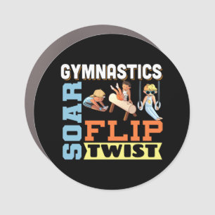 Boys Gymnastics Quote - Soar Flip Twist  Car Magnet