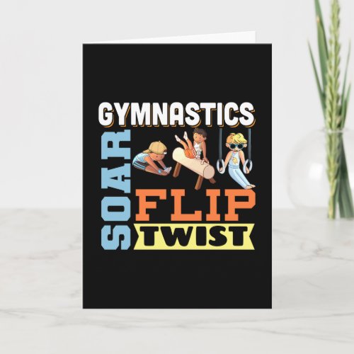Boys Gymnastics Quote _ Soar Flip Twist  Card