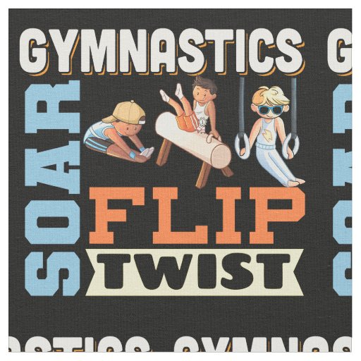 Boys Gymnastics Quote - Soar Flip Twist  Fabric