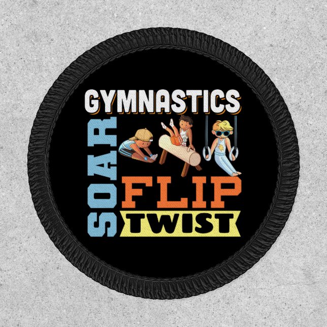 Boys Gymnastics Quote - Soar Flip Twist  Patch (Front)