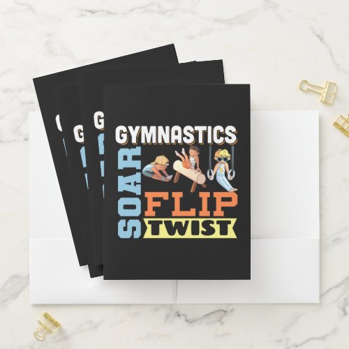Boys Gymnastics Quote _ Soar Flip Twist  Pocket Folder