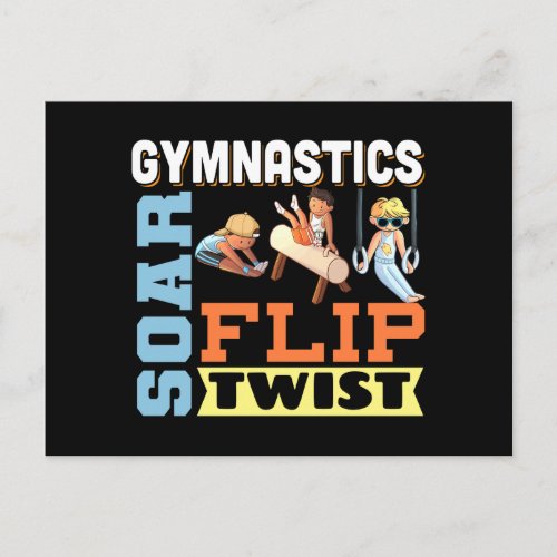 Boys Gymnastics Quote _ Soar Flip Twist  Postcard