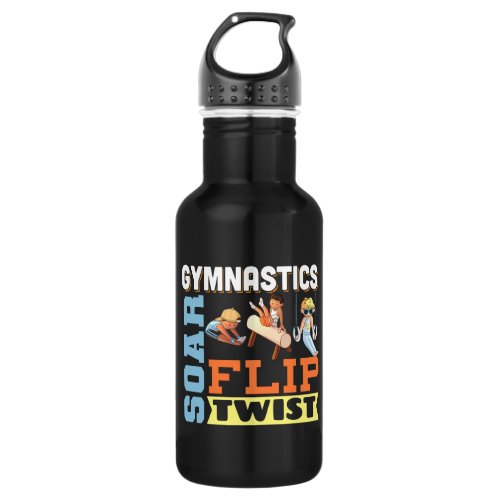 Boys Gymnastics Quote _ Soar Flip Twist  Stainless Steel Water Bottle