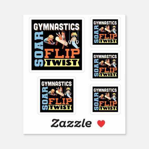 Boys Gymnastics Quote _ Soar Flip Twist  Sticker