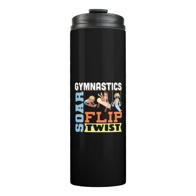 Boys Gymnastics Quote - Soar Flip Twist  Thermal Tumbler (Front)