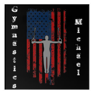 Boys Gymnastics Rings Distressed American Flag Acrylic Print