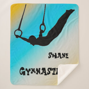 Boys Gymnastics Rings Gradient Sherpa Blanket