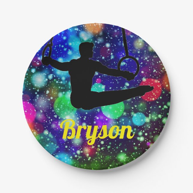 Boys Gymnastics Rings   Paper Plates (Front)