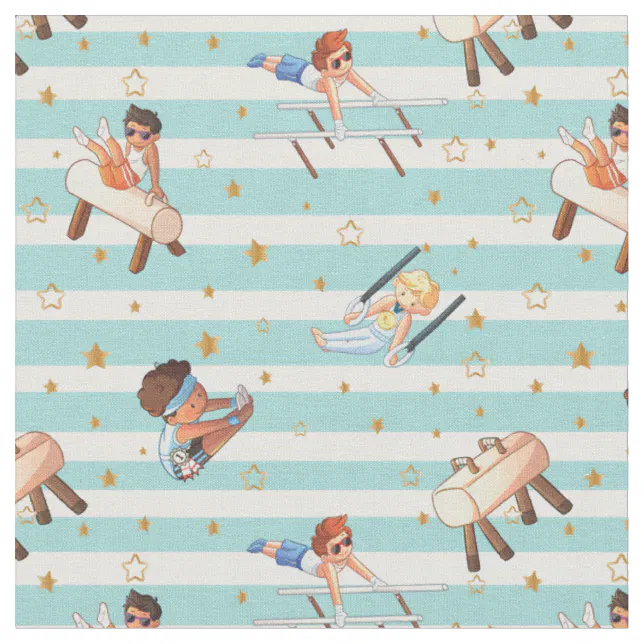 Boys Gymnastics Rings Parallel Bars Pommel Horse Fabric | Zazzle
