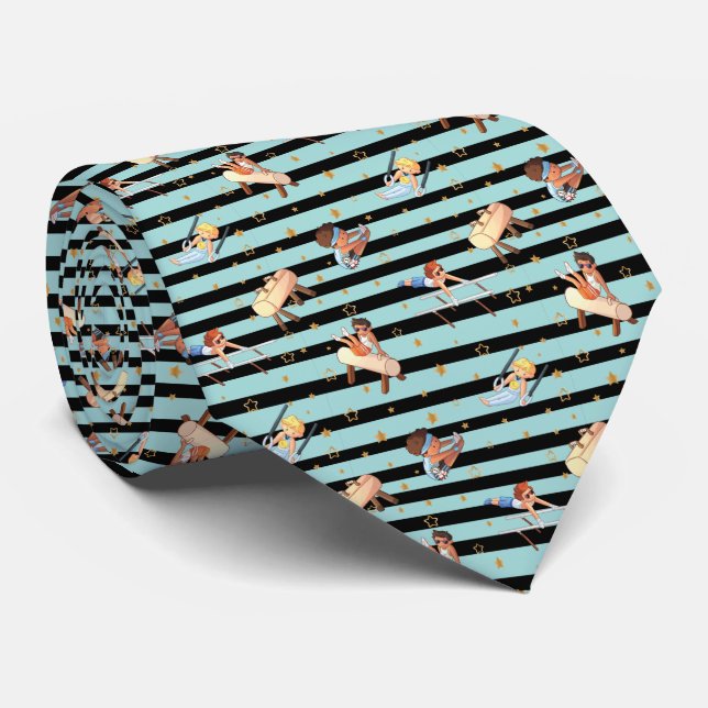 Boys Gymnastics Rings Parallel Bars Pommel Horse  Neck Tie (Rolled)