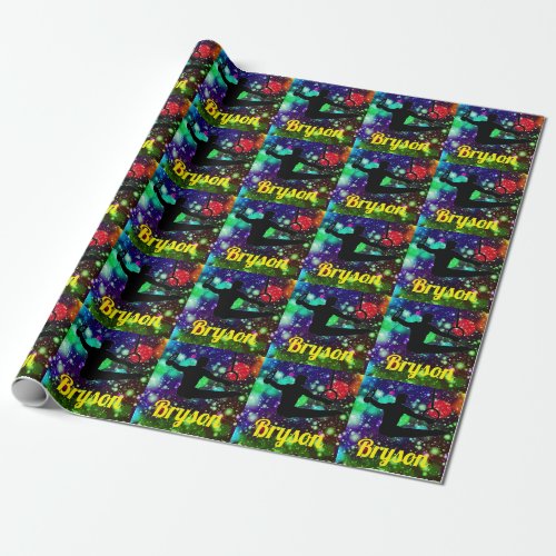 Boys Gymnastics Rings   Wrapping Paper