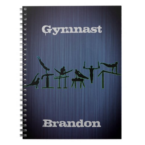 Boys Gymnastics Skills Custom Spiral Notebook