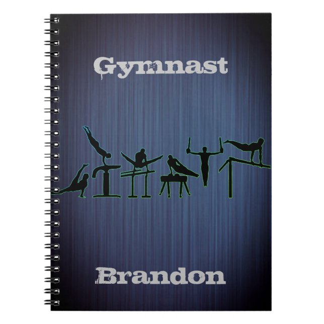 Boys Gymnastics Skills Custom Spiral Notebook (Front)