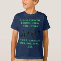 Boys Gymnastics Skills T-Shirt w/ His Name on Back