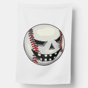 Boys Halloween Jack O Lantern Baseball Player House Flag