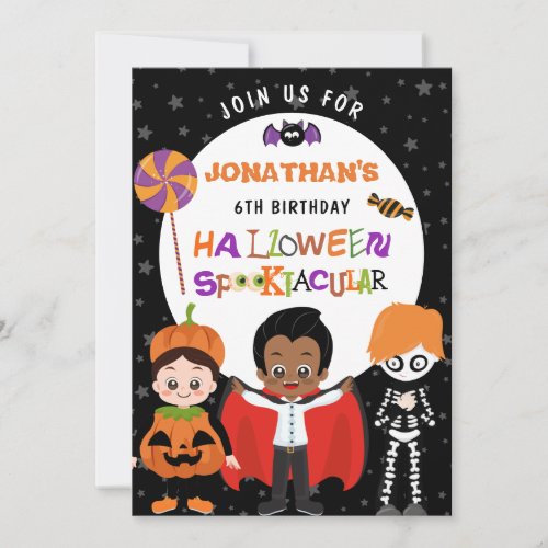 Boys Halloween Spooktacular Birthday Invitation