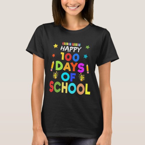 Boys Happy 100 Days Of School Celebration Gift  T_Shirt