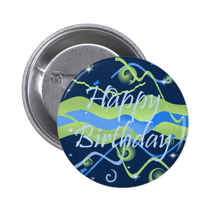 Boy's Happy Birthday Button