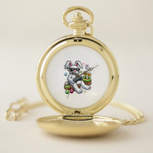 Boys Happy Easter Day Bunny Egg Video Game Kids Me Pocket Watch