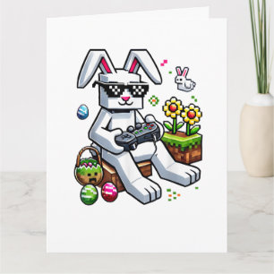 Boys Happy Easter Day Bunny Egg Video Game Thank You Card