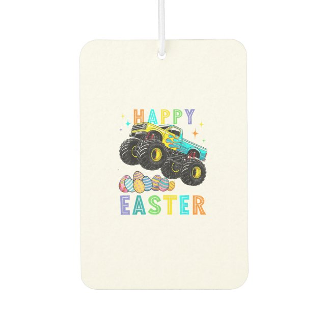 Boys Happy Easter Monster Truck Easter Eggs Toddle Air Freshener (Front)