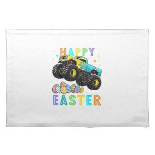 Boys Happy Easter Monster Truck Easter Eggs Toddle Cloth Placemat