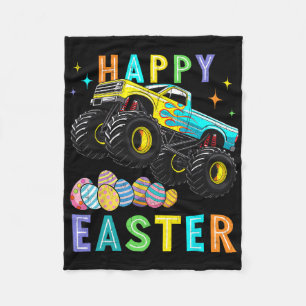 Boys Happy Easter Monster Truck Easter Eggs Toddle Fleece Blanket
