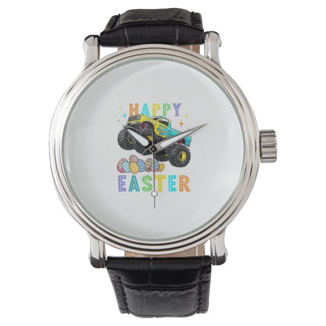 Boys Happy Easter Monster Truck Easter Eggs Toddle Watch (Front)