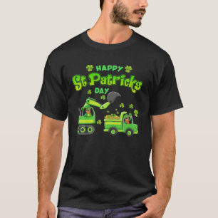 Boys Happy St Patricks Day Dump Truck Construction T-Shirt