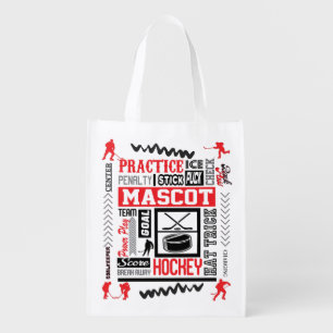 Boys Hockey Terminology in Red Grocery Bag