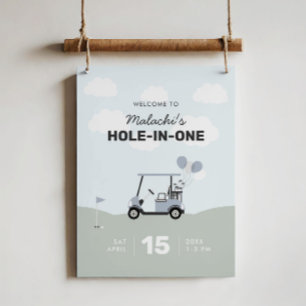 Boys' Hole-In-One Golf 1st Birthday Welcome Sign