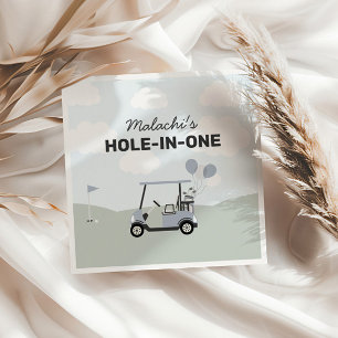 Boys' Hole-In-One Golf 1st Birthday Welcome Sign Napkins